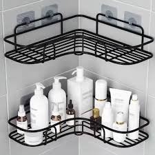 Metal Bathroom Corner Rack Storage Shelves -1 PC Black Metal Bathroom Corner Rack Storage Shelves -1 PC Black