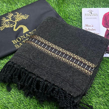 Luxurious Plain Black Velvet Shawl | 1 Pc