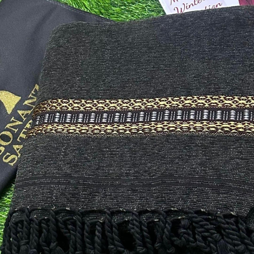 Luxurious Plain Black Velvet Shawl | 1 Pc