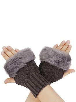 Stylish Women's Fingerless Gloves - 1 Pa Soft Fur Lined Warmth